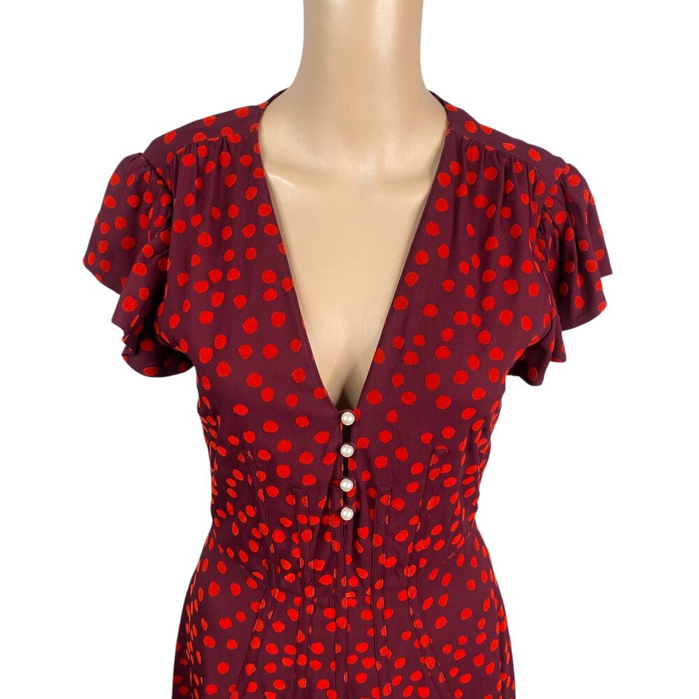 Altuzarra 2017 Runway Velvet Polka Dot Dress FR 34 US 2 Red Corset Flare Mini - Picture 7 of 16